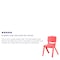 Flash Furniture Red Plastic Stackable School Chair with 12'' Seat Height, PK4 4-YU-YCX4-001-RED-GG - alternate 9